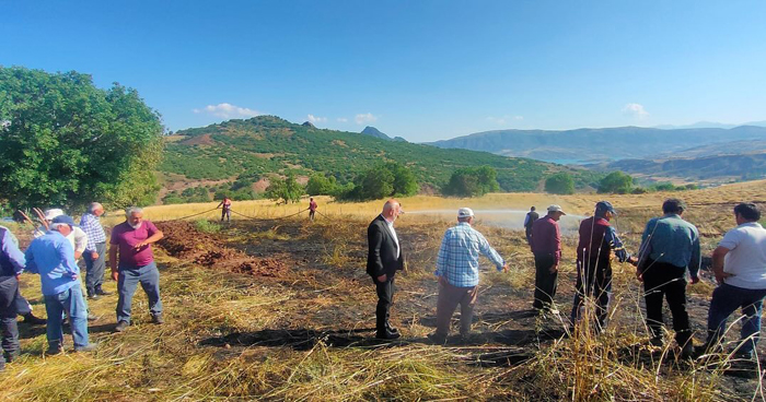 Şebinkarahisar Çağlayan Köyünde çıkan yangın söndürüldü
