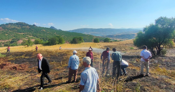 Şebinkarahisar Çağlayan Köyünde çıkan yangın söndürüldü
