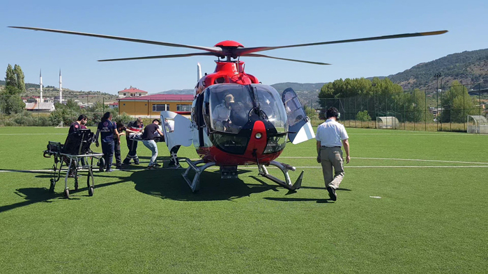 Kalp yetmezliği bulunan hasta Helikopter Ambülansla taşındı 