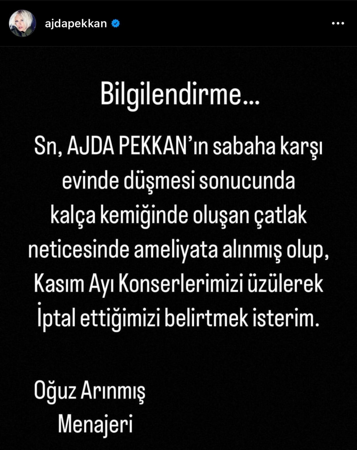 Evinde düşerek kalça kemiğini çatlatan Ajda Pekkan ameliyata alındı

