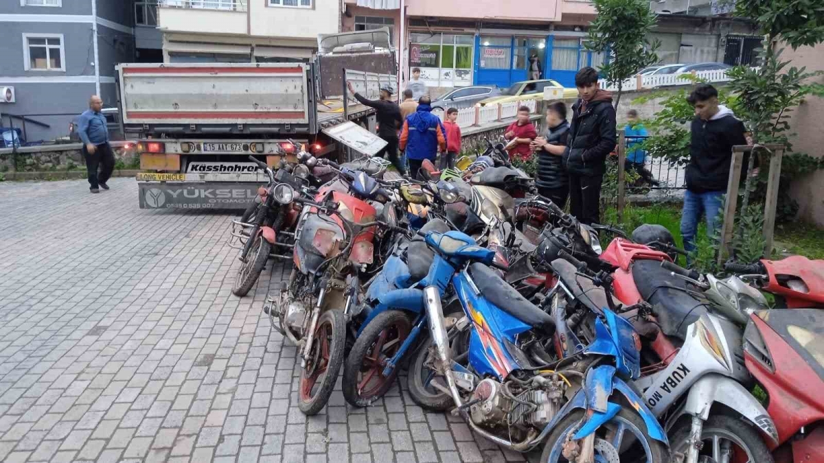 25 motosiklet geri dönüşüme gönderildi
