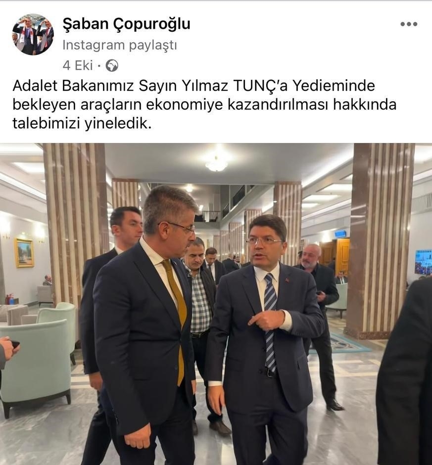 Yedieminlerde bekleyen araçların ekonomiye kazandırılması talebi gerçekleşti
