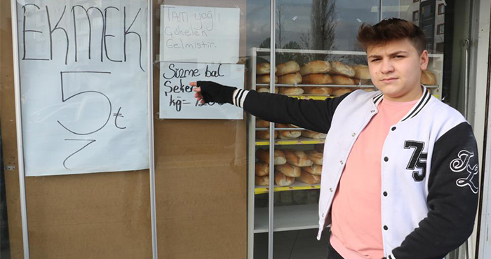 Sivas’ta ekmek birçok büfede 5 liradan satışa sunuluyor