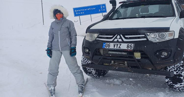 Eğribel’e tünel yapıldı, eski yol kayak pistine dönüştü
