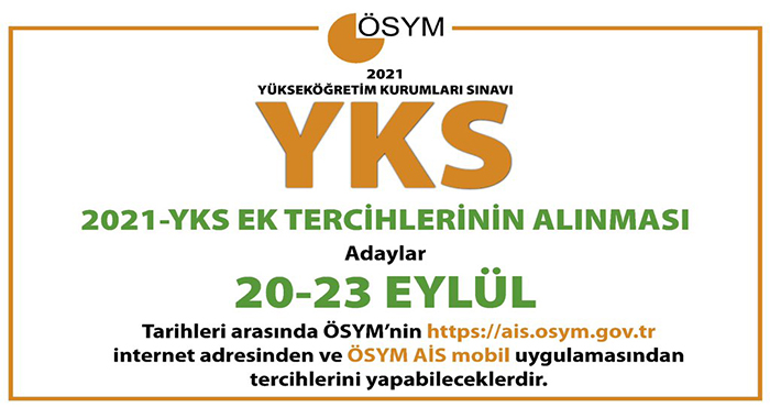 ÖSYM Başkanı Aygün: ″2021-YKS birinci ek yerleştirme için tercih işlemlerini bugün başlatıyoruz″