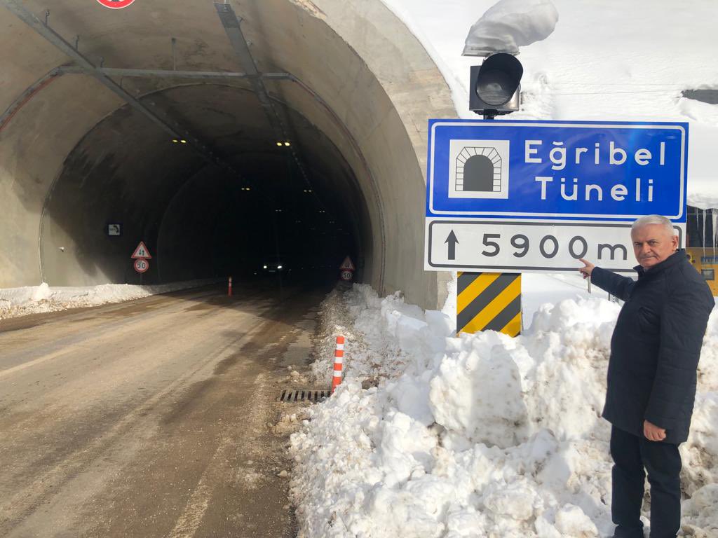 Binali Yıldırım’ın Eğribel Tüneli Paylaşımı